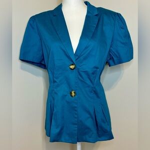Worthington Teal Short Sleeve Blazer